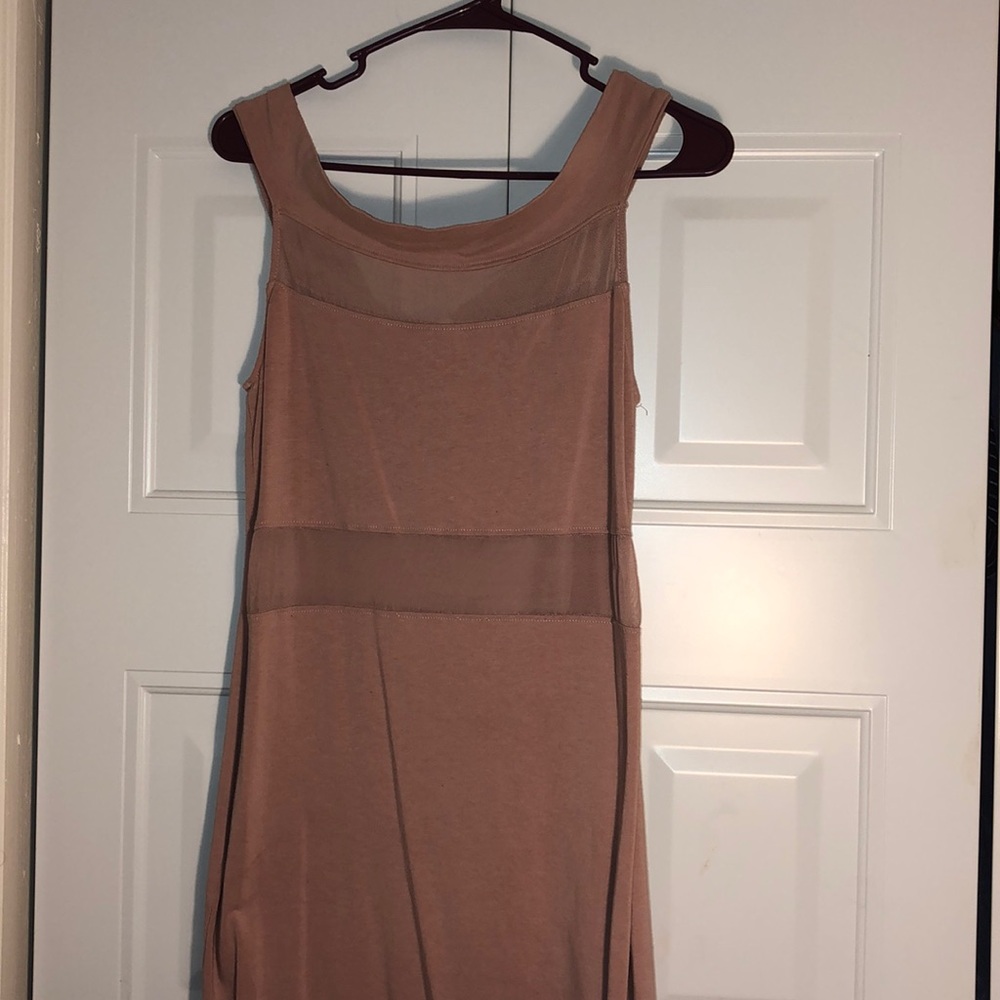 Blush sheer panel dress